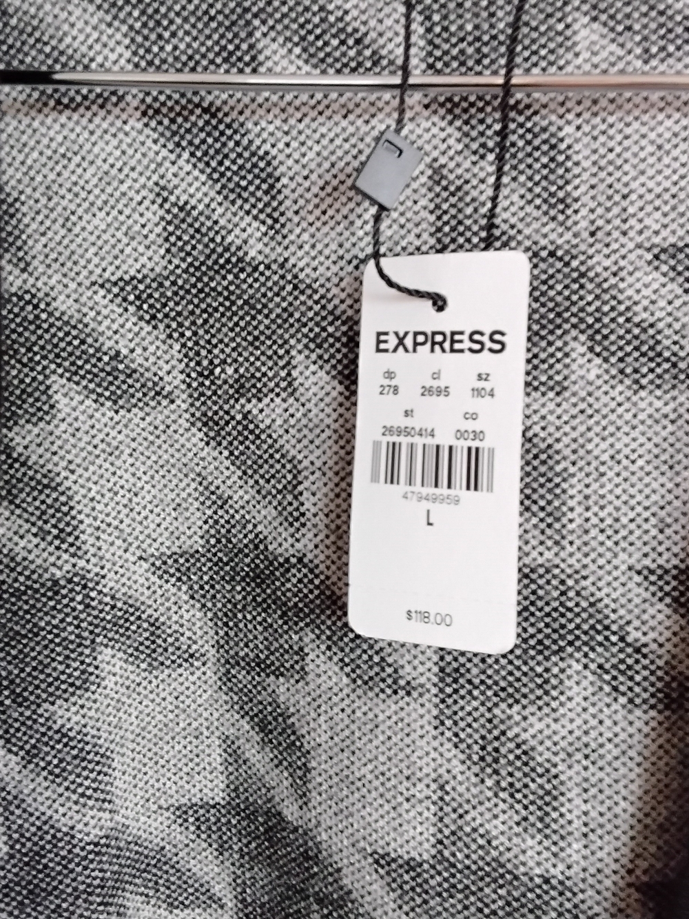Express Black & White Houndstooth Blazer Cardigan - Picture 3 of 3